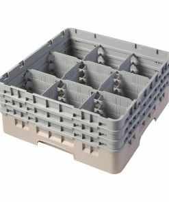 Cambro Camrack Beige 9 Compartments Max Glass Height 174mm