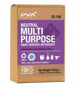 PVA Hygiene Neutral Multi-Purpose Hard Surface Detergent Soluble Sachets (150 Sachets)