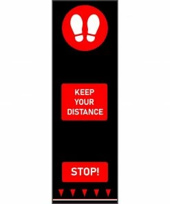 Coba Footprints Social Distancing Floor Mat Red