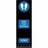 Coba Footprints Social Distancing Floor Mat Blue