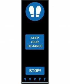 Coba Footprints Social Distancing Floor Mat Blue