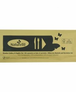 EGreen Individually Wrapped 3-in-1 Wooden Cutlery Set (Pack Of 250)