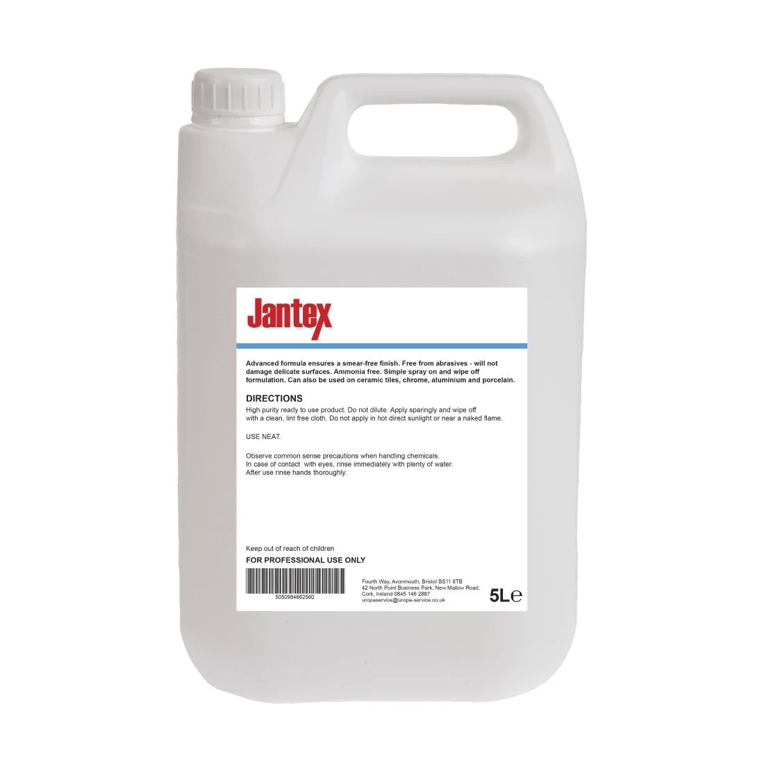 Jantex Glass And Stainless Steel Cleaner Ready To Use 5Ltr - Image 2