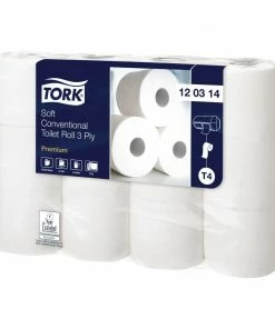 Tork Premium Conventional Wrapped 3-Ply Toilet Roll (Pack Of 12 X 8)