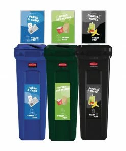 Rubbermaid General Waste, Paper And Mixed Recycling Schools Recycling Kit