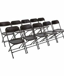 Bolero PP Folding Chairs Black (Pack Of 10)