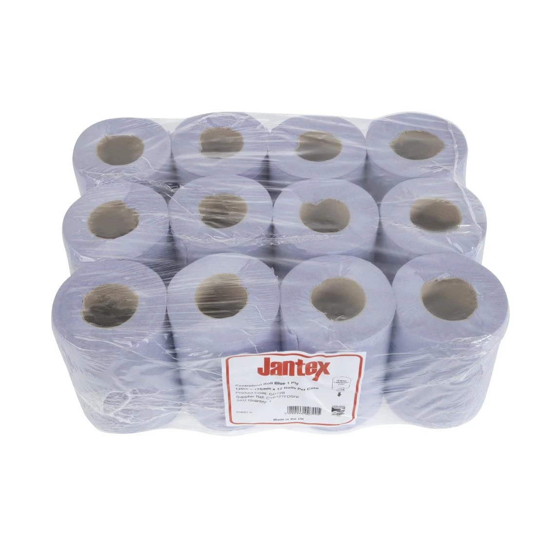 Jantex Blue Mini Centrefeed Rolls 1ply (Pack Of 12) - Image 4