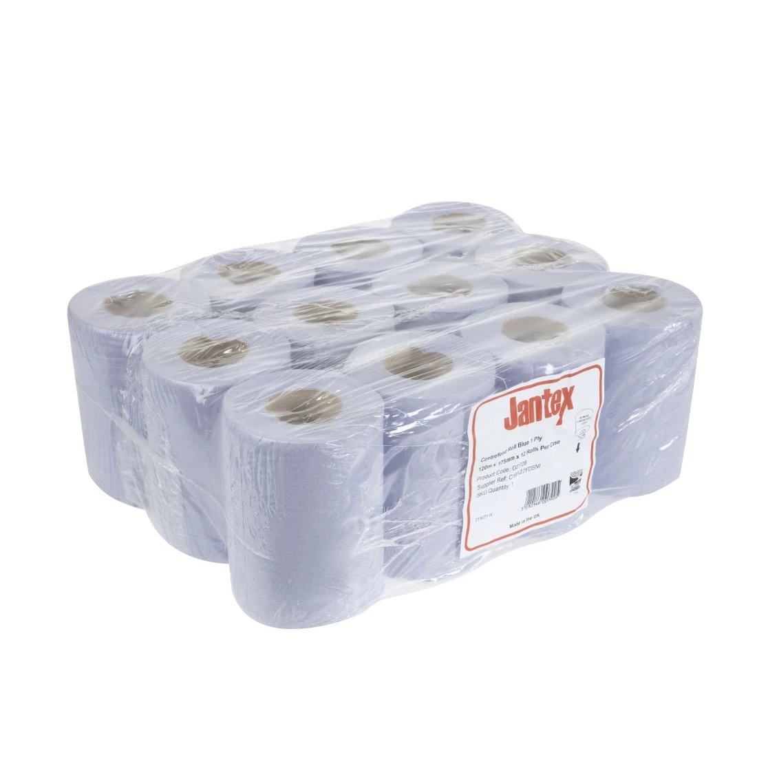 Jantex Blue Mini Centrefeed Rolls 1ply (Pack Of 12) - Image 3
