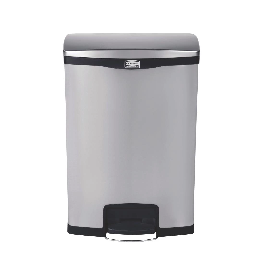 Rubbermaid Slim Jim Front Step On Pedal Bin Stainless Steel 90Ltr