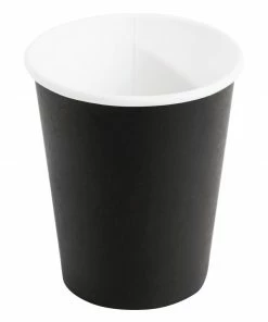Fiesta Recyclable Coffee Cups Single Wall Black 225ml / 8oz