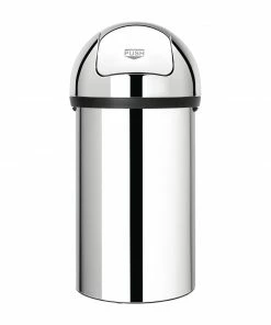 Brabantia Stainless Steel Push Top Bullet Bin Silver 60Ltr