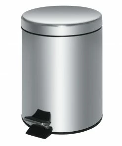 Bolero Stainless Steel Pedal Bin Silver 20Ltr