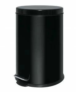 Bolero Stainless Steel Pedal Bin Black 20Ltr