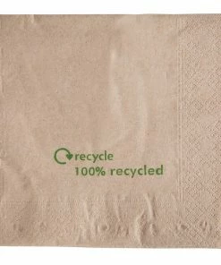 Swantex Recycled Lunch Napkin Kraft 33x33cm 2ply 1/4 Fold (Pack Of 2000)