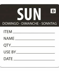 Vogue Dissolvable Day Of The Week Labels Sunday (Pack Of 250)