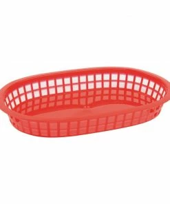 Olympia Oval Polypropylene Food Basket Red (Pack Of 6)