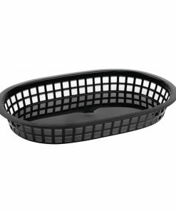 Olympia Oval Polypropylene Food Basket Black (Pack Of 6)