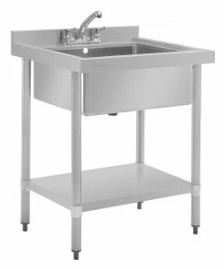 Vogue Stainless Steel Midi Pot Wash Sink With Undershelf