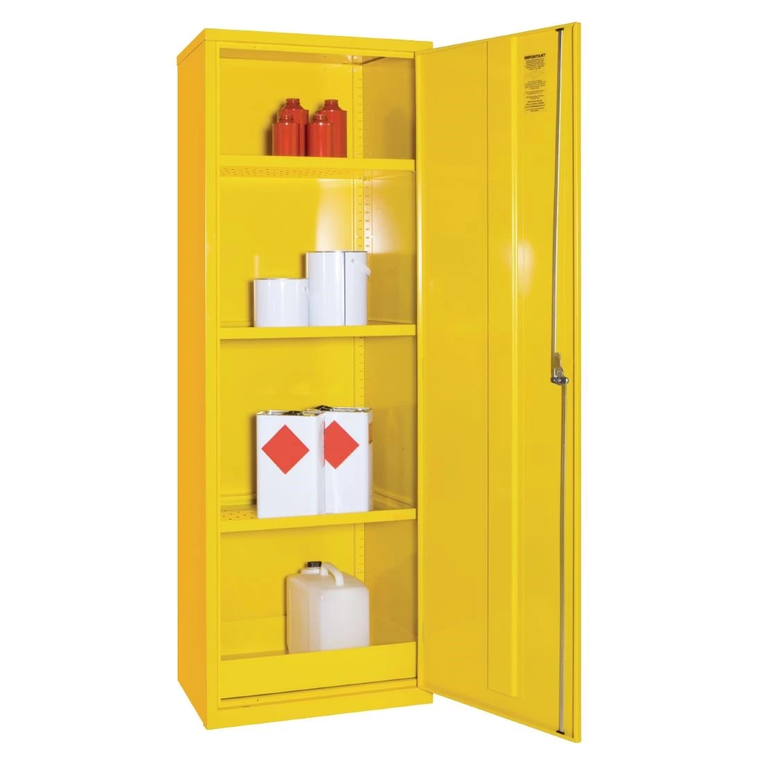 Elite Lockers COSHH Cabinet Single Door Yellow 20Ltr - Image 2