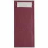 Europochette Burgundy Cutlery Pouch With White Napkin (Pack Of 500)