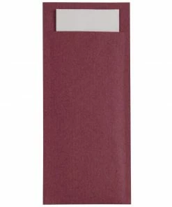 Europochette Burgundy Cutlery Pouch With White Napkin (Pack Of 500)