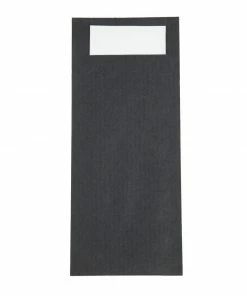 Europochette Black Cutlery Pouch With White Napkin (Pack Of 500)