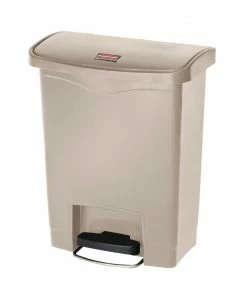 Rubbermaid Slim Jim Step On Front Pedal Beige 30Ltr