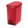 Rubbermaid Slim Jim End Step On Pedal Bin Red 30Ltr
