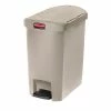 Rubbermaid Slim Jim End Step On Pedal Bin Beige 30Ltr