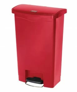 Rubbermaid Slim Jim Step On Front Pedal Red 50Ltr