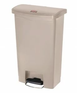 Rubbermaid Slim Jim Step On Front Pedal Beige 50Ltr