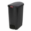 Rubbermaid Slim Jim End Step On Pedal Bin Black 50Ltr