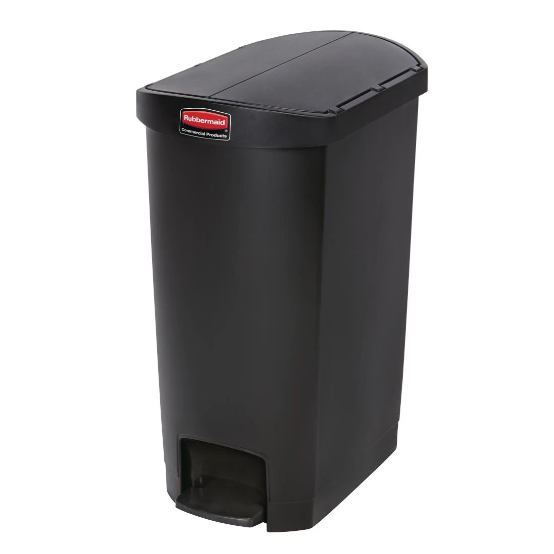 Rubbermaid Slim Jim End Step On Pedal Bin Black 50Ltr