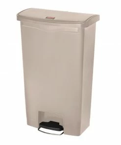 Rubbermaid Slim Jim Step On Front Pedal Beige 68Ltr