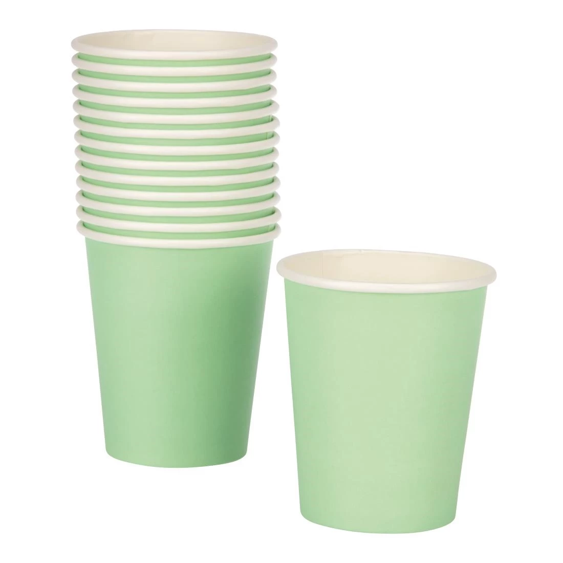 Fiesta Recyclable Coffee Cups Single Wall Turquoise 225ml / 8oz - Image 4