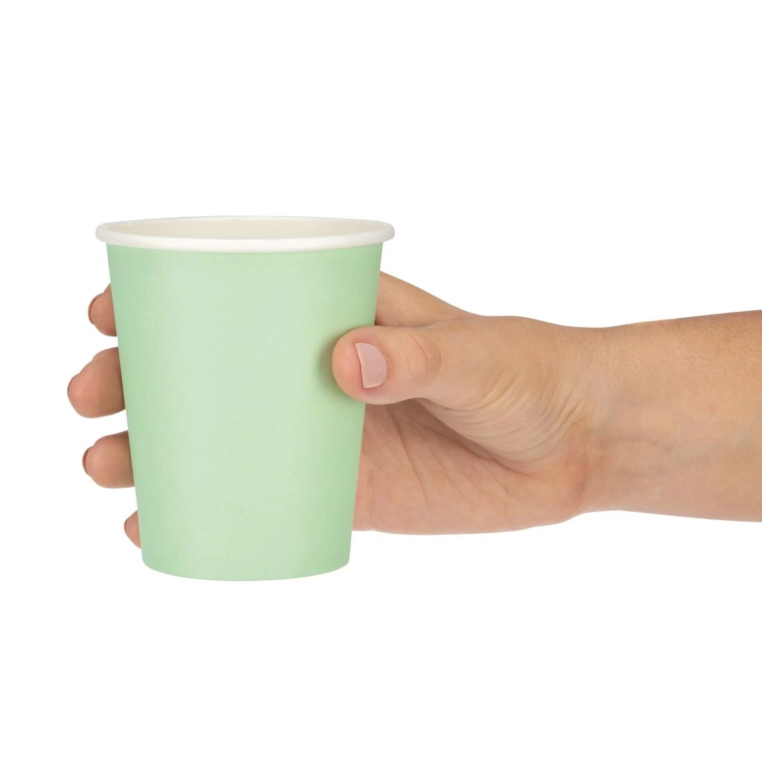 Fiesta Recyclable Coffee Cups Single Wall Turquoise 225ml / 8oz - Image 5