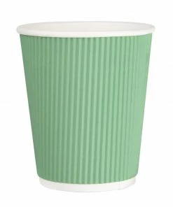 Fiesta Recyclable Coffee Cups Ripple Wall Turquoise 225ml / 8oz (Pack Of 500)