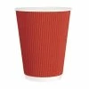 Fiesta Recyclable Coffee Cups Ripple Wall Red 340ml / 12oz