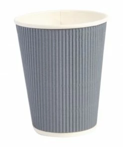 Fiesta Recyclable Coffee Cups Ripple Wall Charcoal 340ml / 12oz