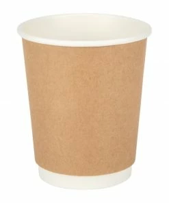 Fiesta Recyclable Coffee Cups Double Wall Kraft 225ml / 8oz