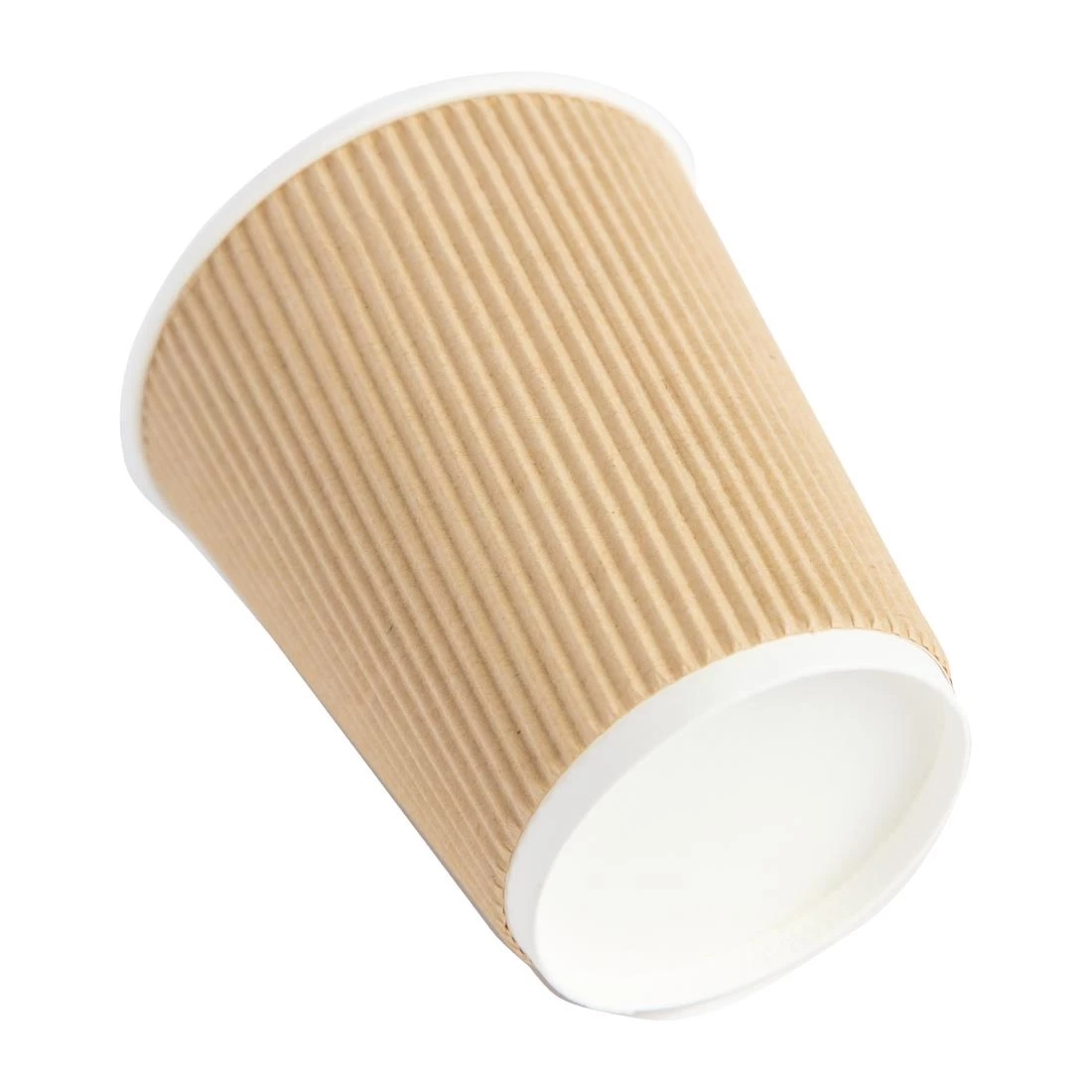 Fiesta Recyclable Coffee Cups Ripple Wall Kraft 225ml / 8oz - Image 3