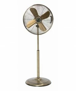 Status 16" Oscillating Antique Brass Stand Fan