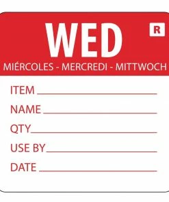 Vogue Removable Day Of The Week Label Wednesday (Pack Of 500)