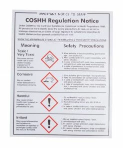 Vogue COSHH Regulations Sign