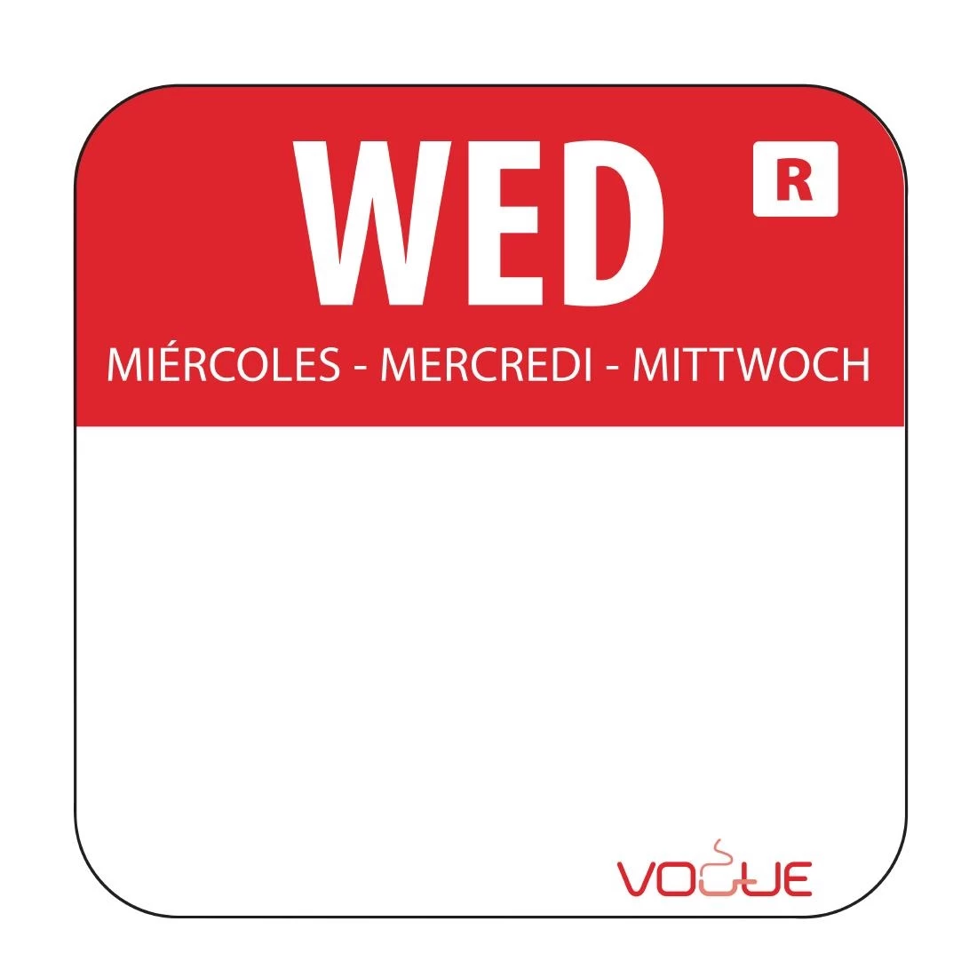 Vogue Removable Colour Coded Food Labels Wednesday (Pack Of 1000)
