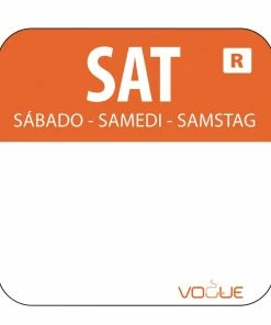 Vogue Removable Colour Coded Food Labels Saturday (Pack Of 1000)
