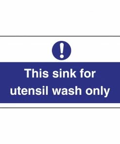Vogue Utensil Wash Only Sign