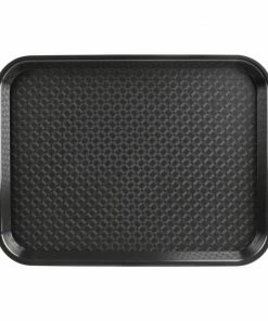 Olympia Kristallon Polypropylene Fast Food Tray Black Large 450mm