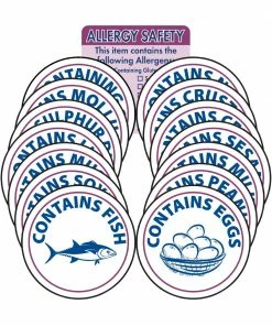 2 Inch Vogue Allergen Label Set (Pack Of 15)