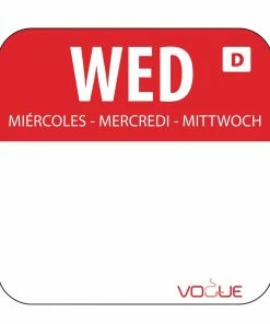 Vogue Dissolvable Food Rotation Labels Wednesday (Pack Of 1000)